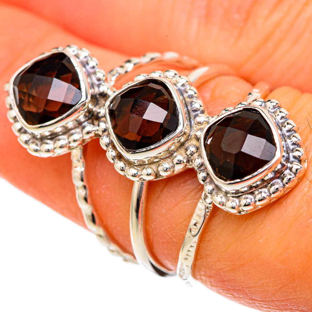 Smoky Quartz Rings handcrafted by Anasilvercos - RING104773