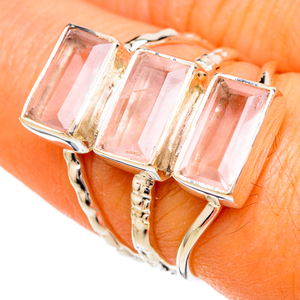 Rose Quartz Rings handcrafted by Anasilvercos - RING104778