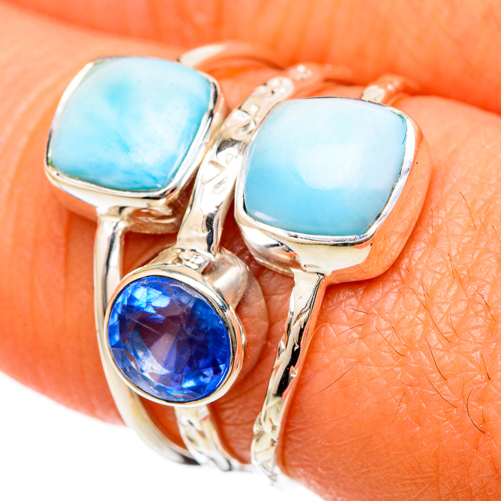 Larimar Rings handcrafted by Anasilvercos - RING104805