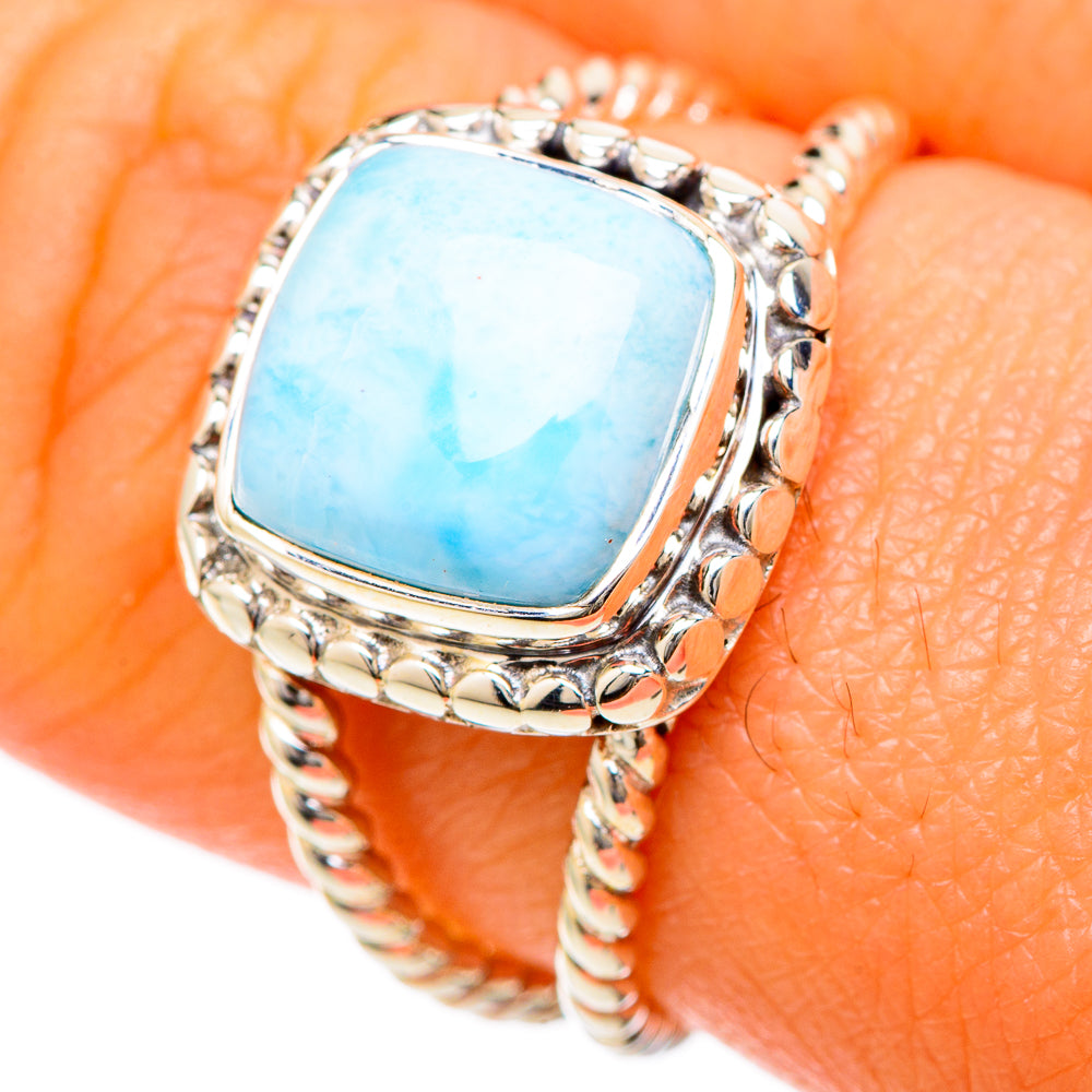 Larimar Rings handcrafted by Anasilvercos - RING104808