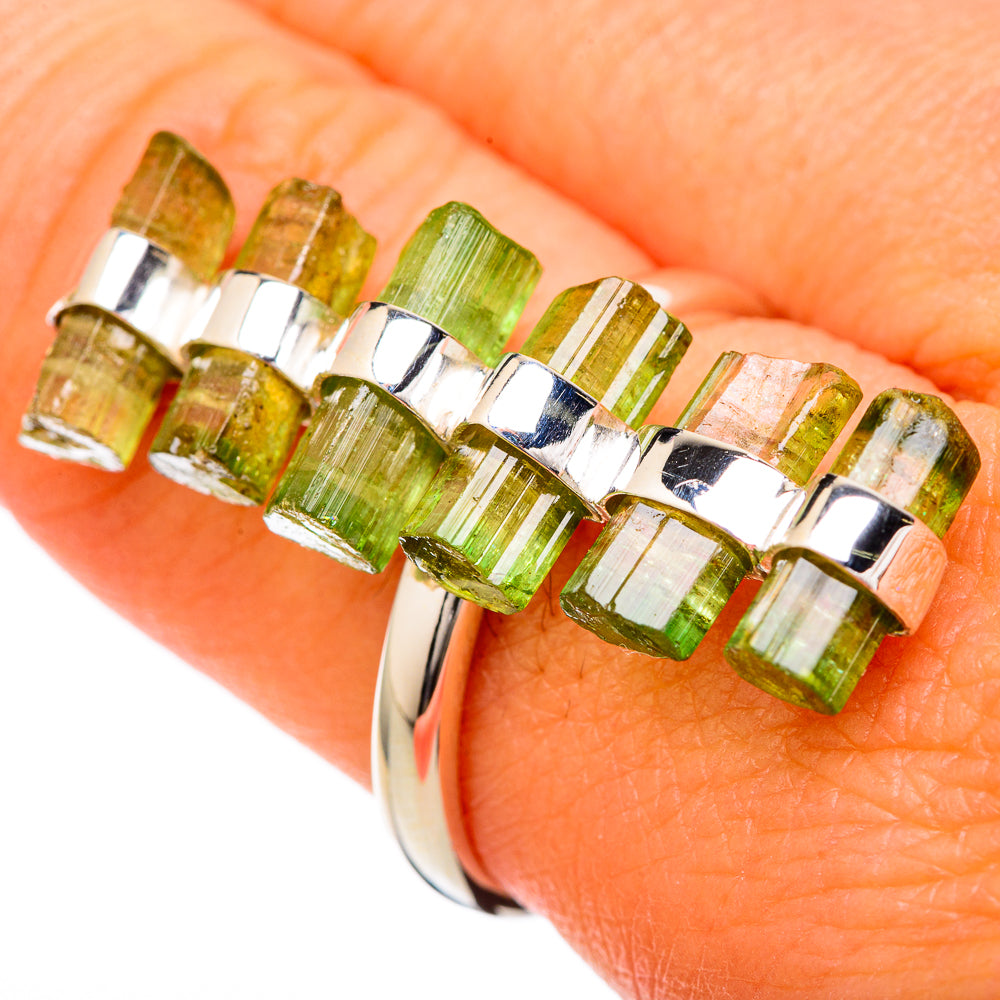 Green Tourmaline Rings handcrafted by Anasilvercos - RING104847