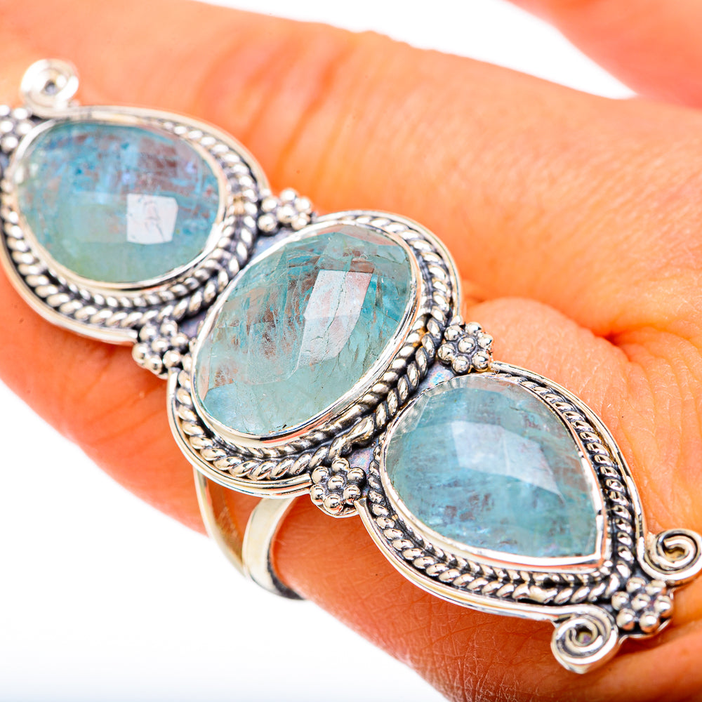 Aquamarine Rings handcrafted by Anasilvercos - RING104871