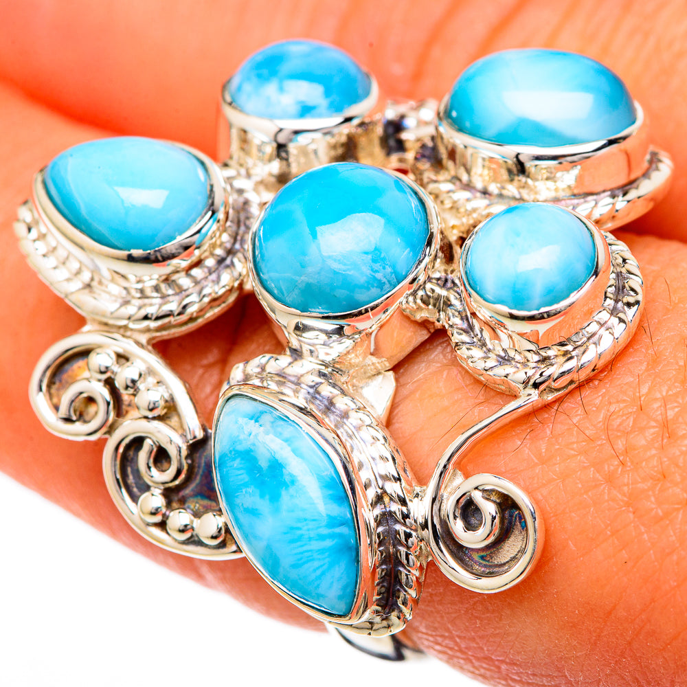 Larimar Rings handcrafted by Anasilvercos - RING104874