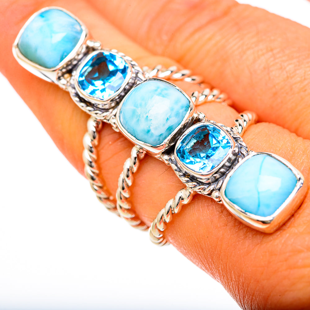 Larimar Rings handcrafted by Anasilvercos - RING104875