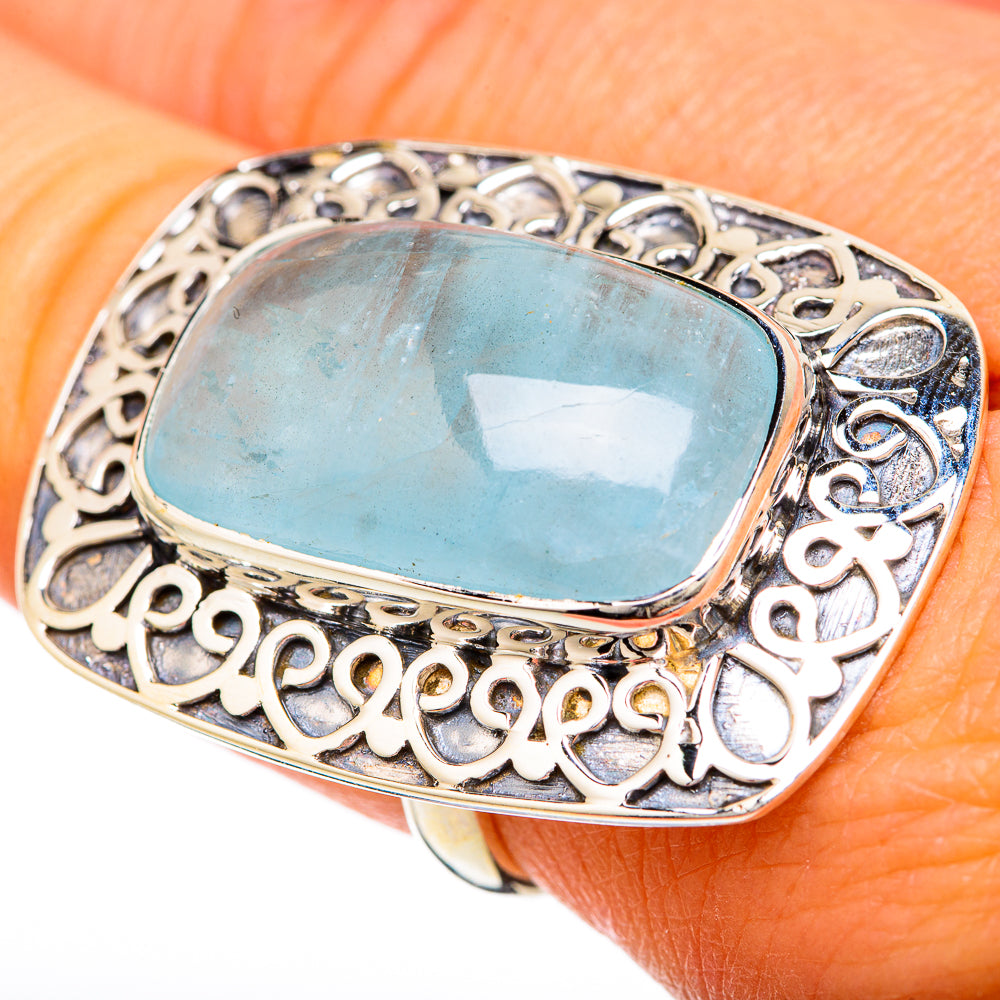 Aquamarine Rings handcrafted by Anasilvercos - RING104880