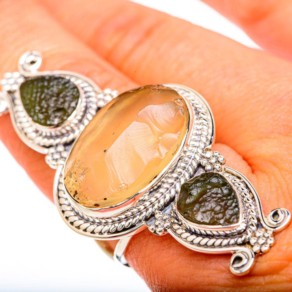 Libyan Desert Glass Rings handcrafted by Anasilvercos - RING104881