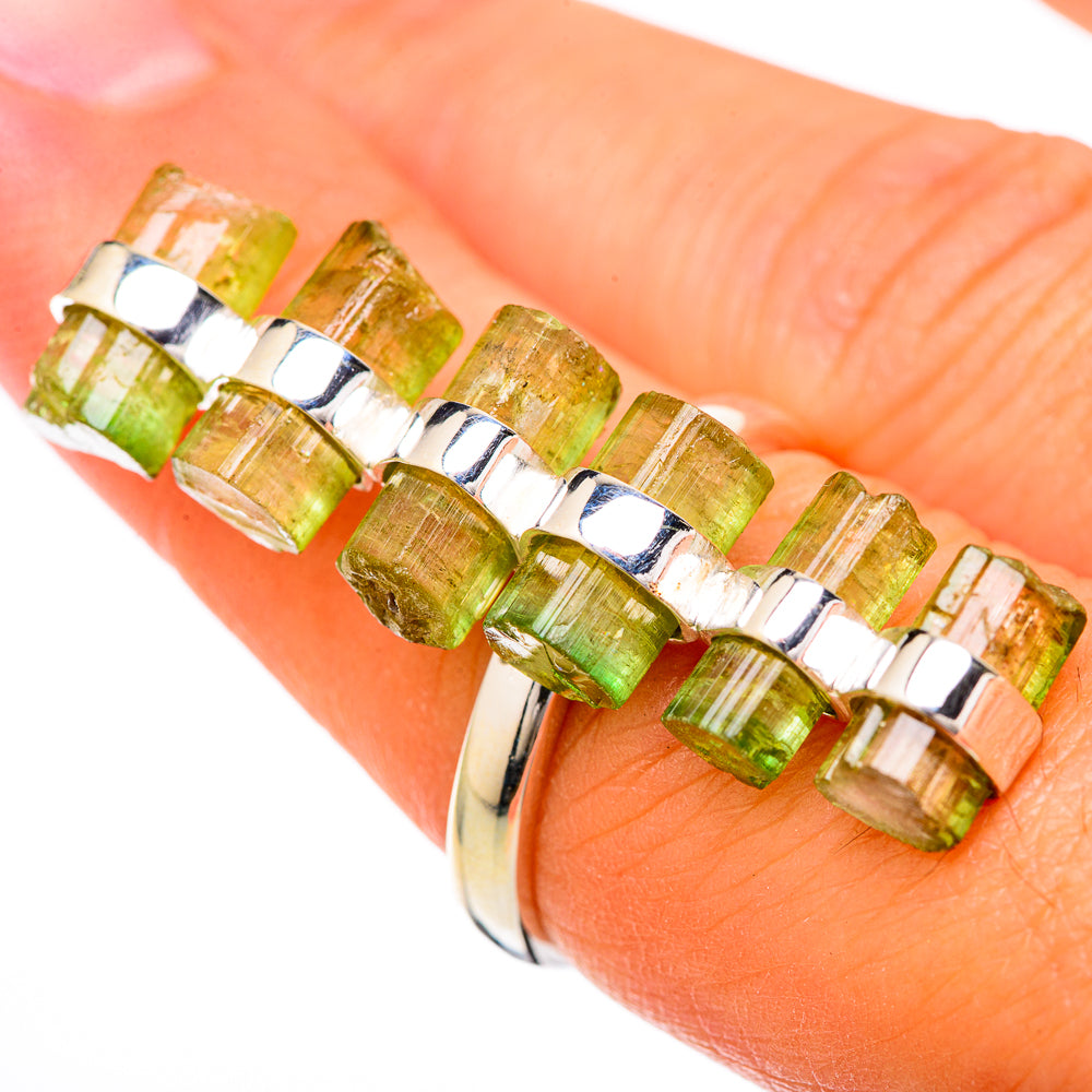 Green Tourmaline Rings handcrafted by Anasilvercos - RING104882