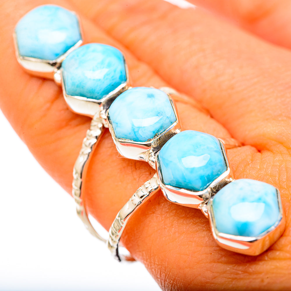 Larimar Rings handcrafted by Anasilvercos - RING104905