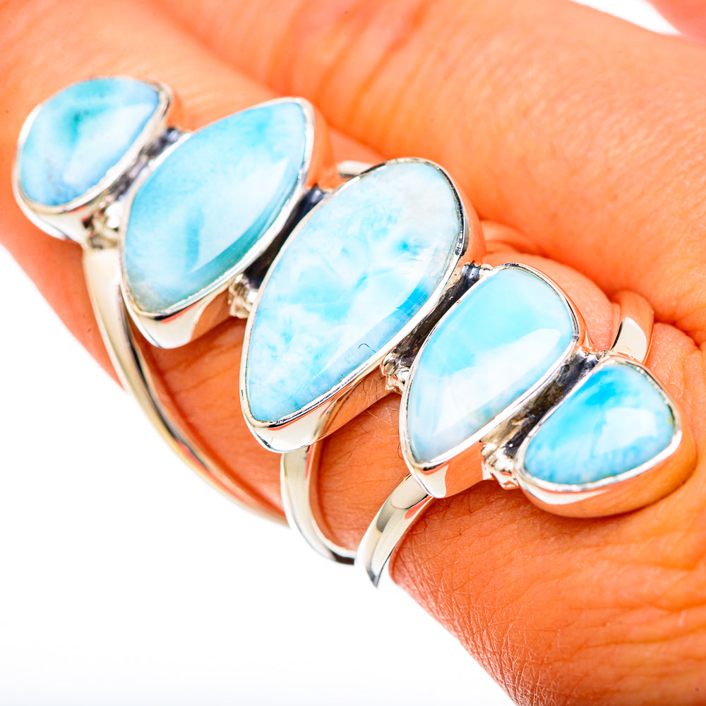 Larimar Rings handcrafted by Anasilvercos - RING104907