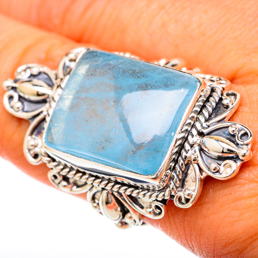 Aquamarine Rings handcrafted by Anasilvercos - RING104908