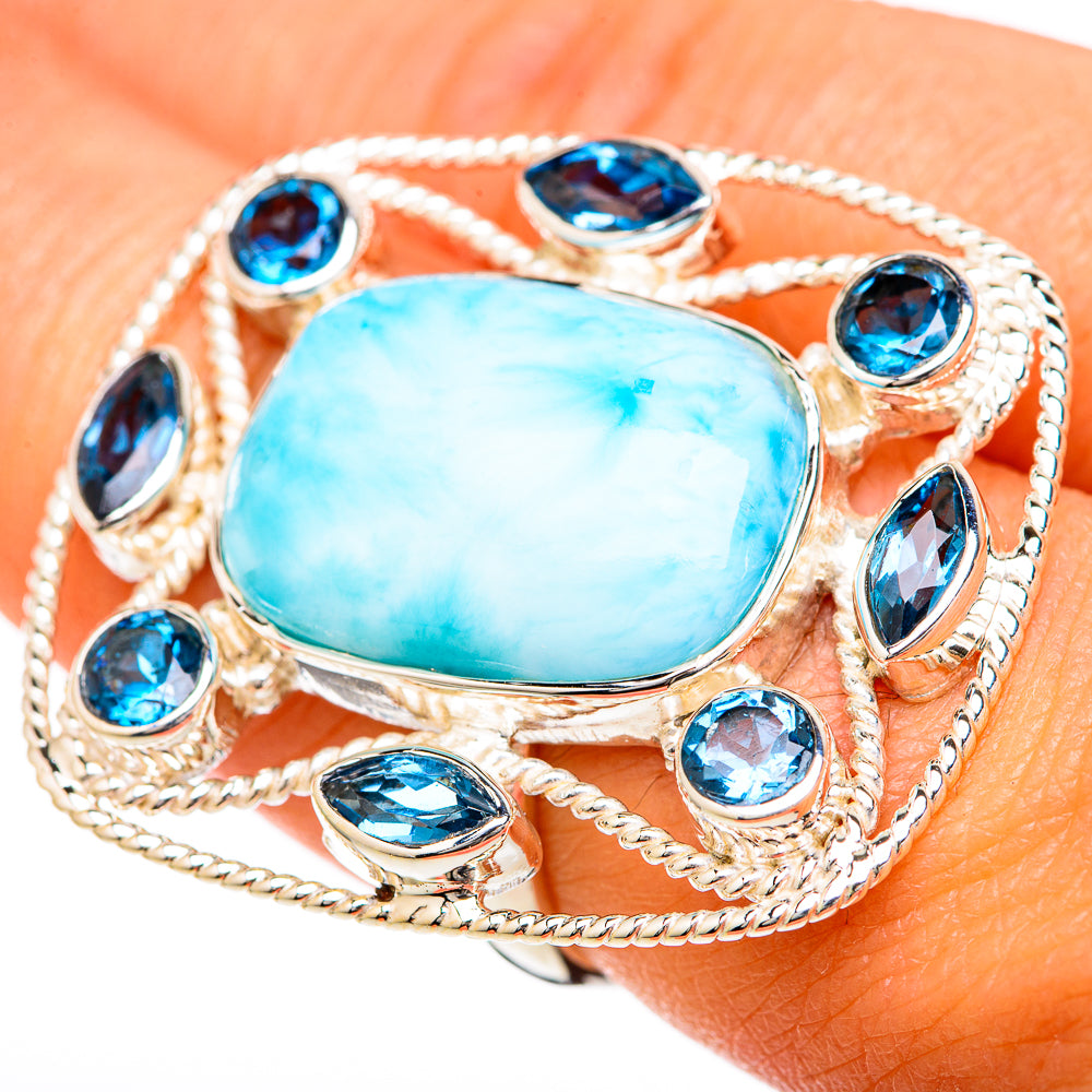 Larimar Rings handcrafted by Anasilvercos - RING104909