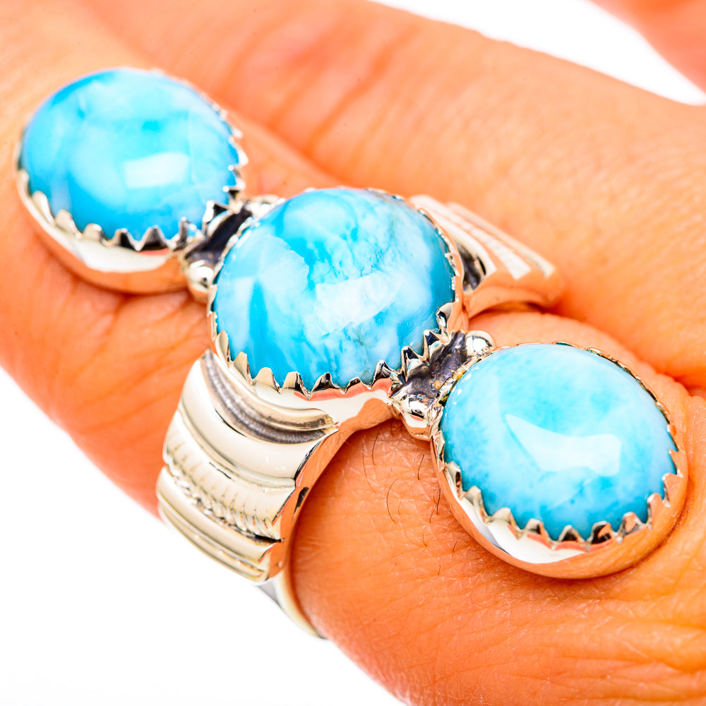 Larimar Rings handcrafted by Anasilvercos - RING104911