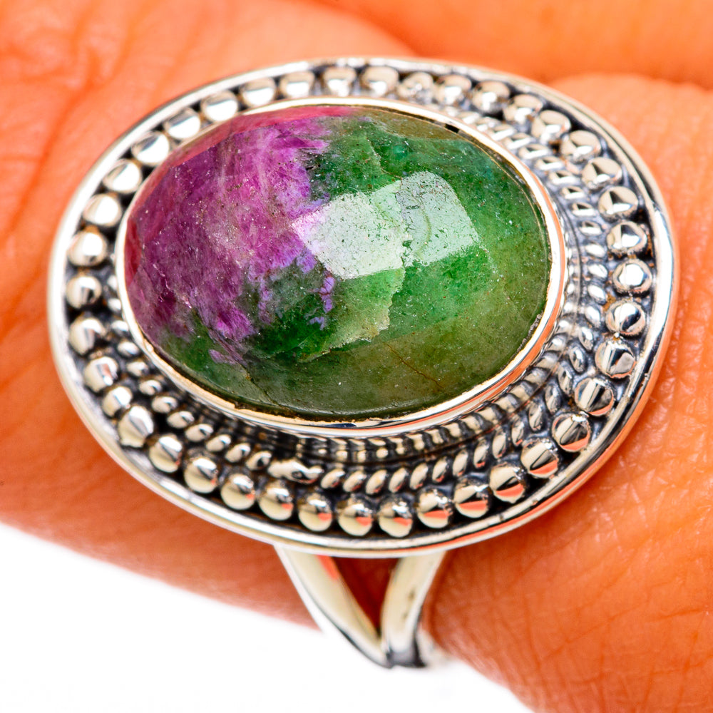 Ruby Zoisite Rings handcrafted by Anasilvercos - RING104931