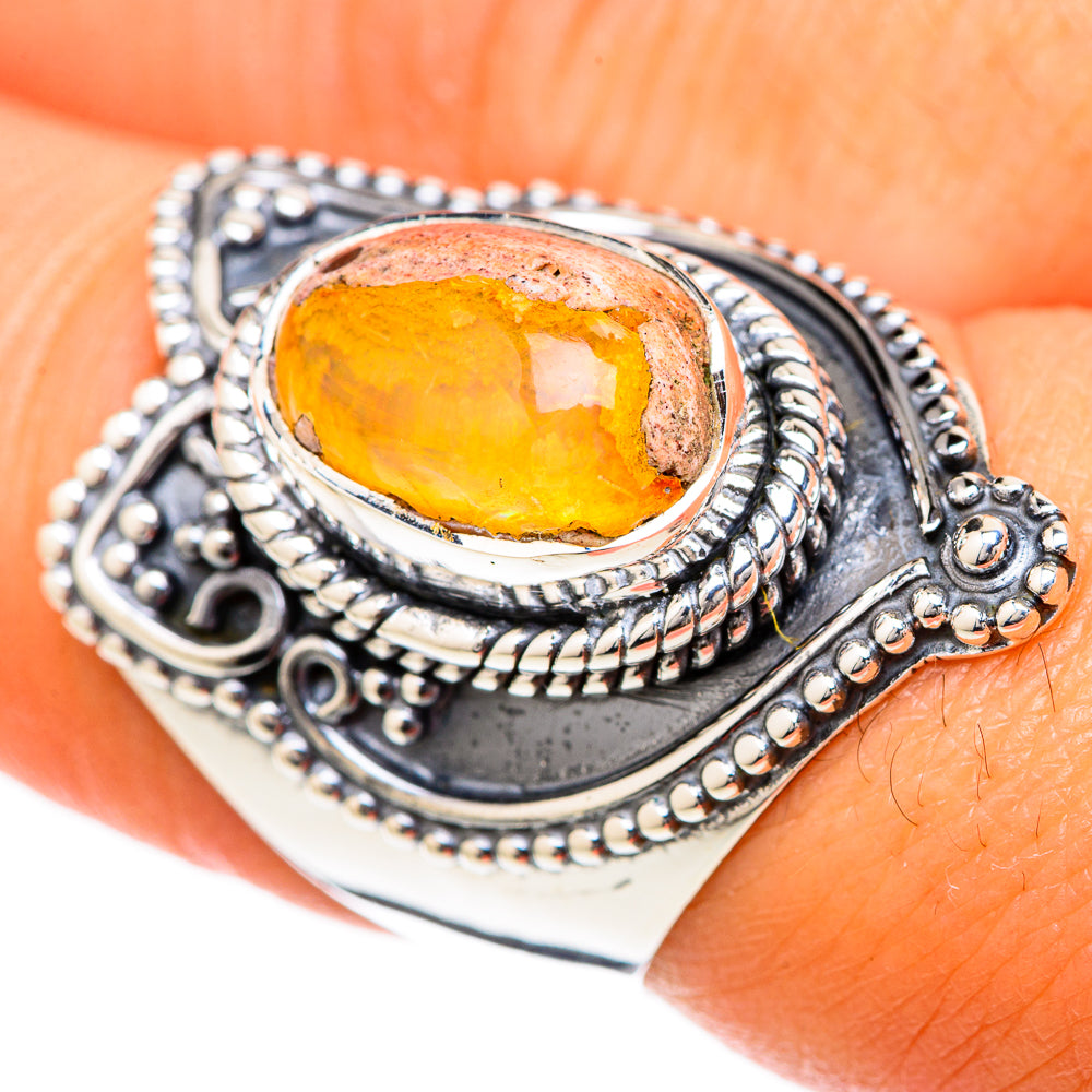 Mexican Fire Opal Rings handcrafted by Anasilvercos - RING104932