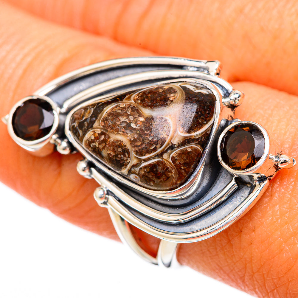 Turritella Agate Rings handcrafted by Anasilvercos - RING104945