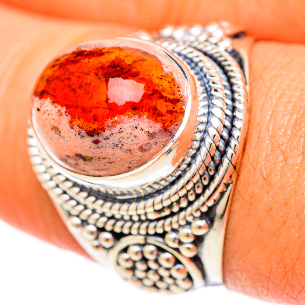 Mexican Fire Opal Rings handcrafted by Anasilvercos - RING104966
