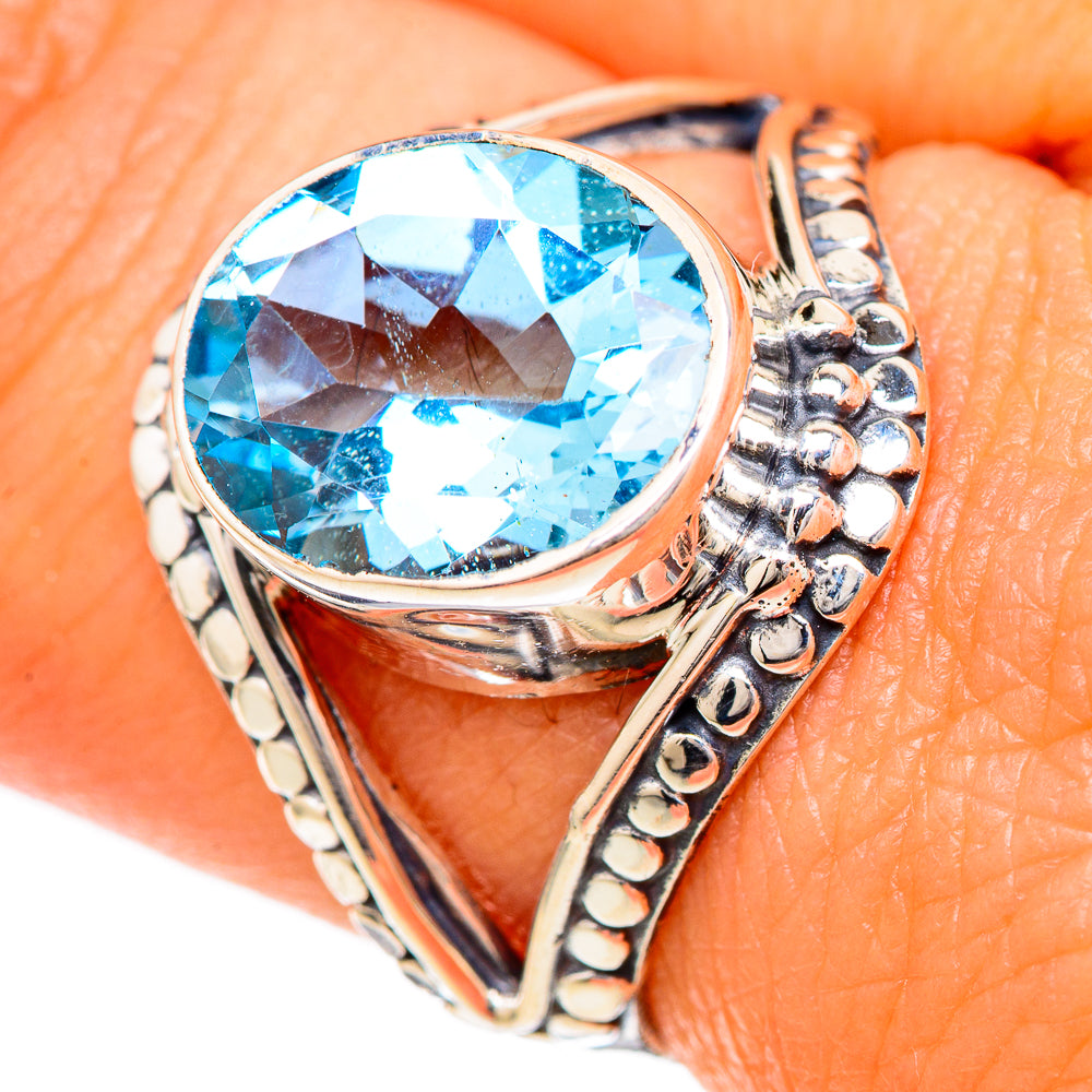 Blue Topaz Rings handcrafted by Anasilvercos - RING104969