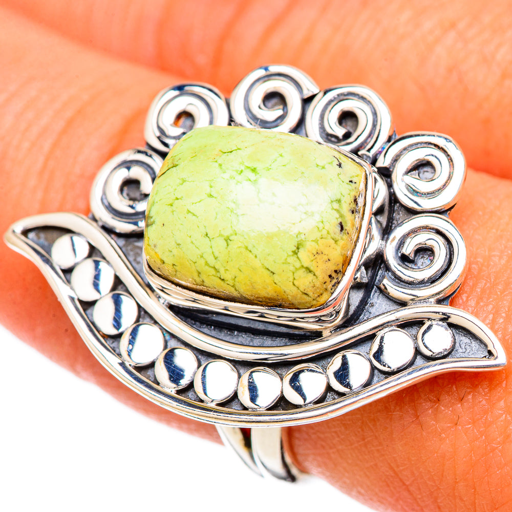 Lemon Chrysoprase Rings handcrafted by Anasilvercos - RING104973