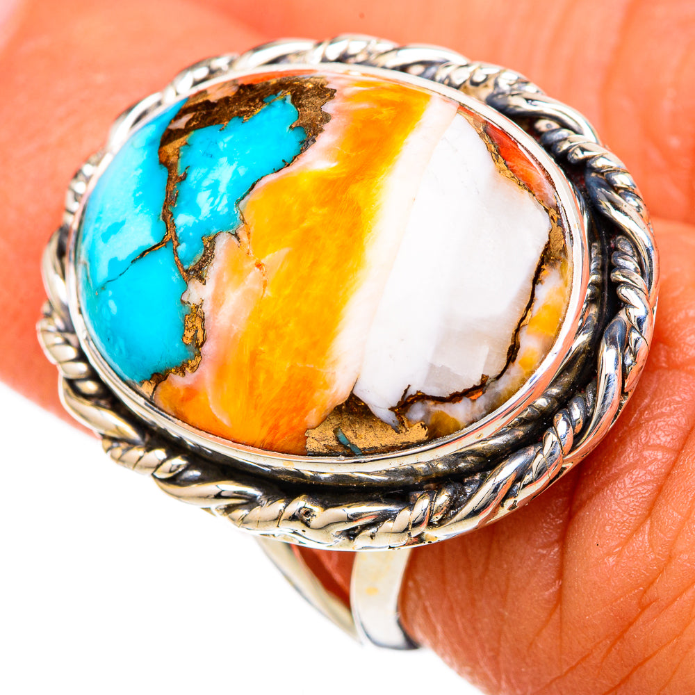 Spiny Oyster Turquoise Rings handcrafted by Anasilvercos - RING104991