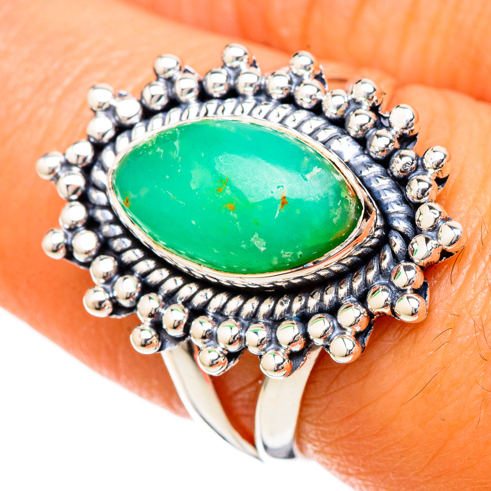 Chrysoprase Rings handcrafted by Anasilvercos - RING105006