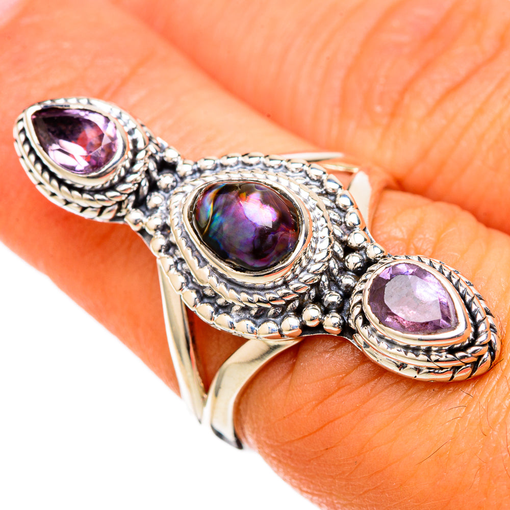 Titanium Mother Of Pearl Rings handcrafted by Anasilvercos - RING105014