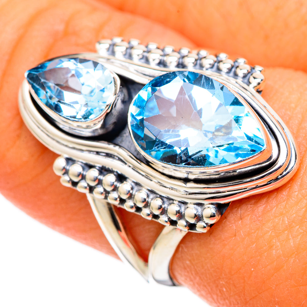 Blue Topaz Rings handcrafted by Anasilvercos - RING105018