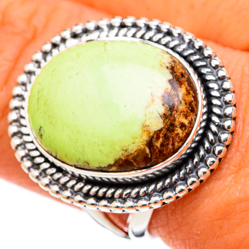 Lemon Chrysoprase Rings handcrafted by Anasilvercos - RING105023