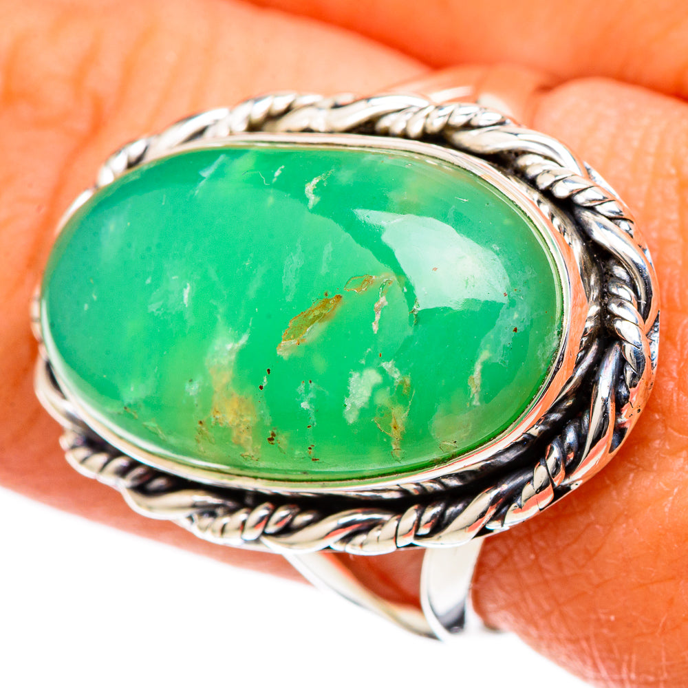 Chrysoprase Rings handcrafted by Anasilvercos - RING105025