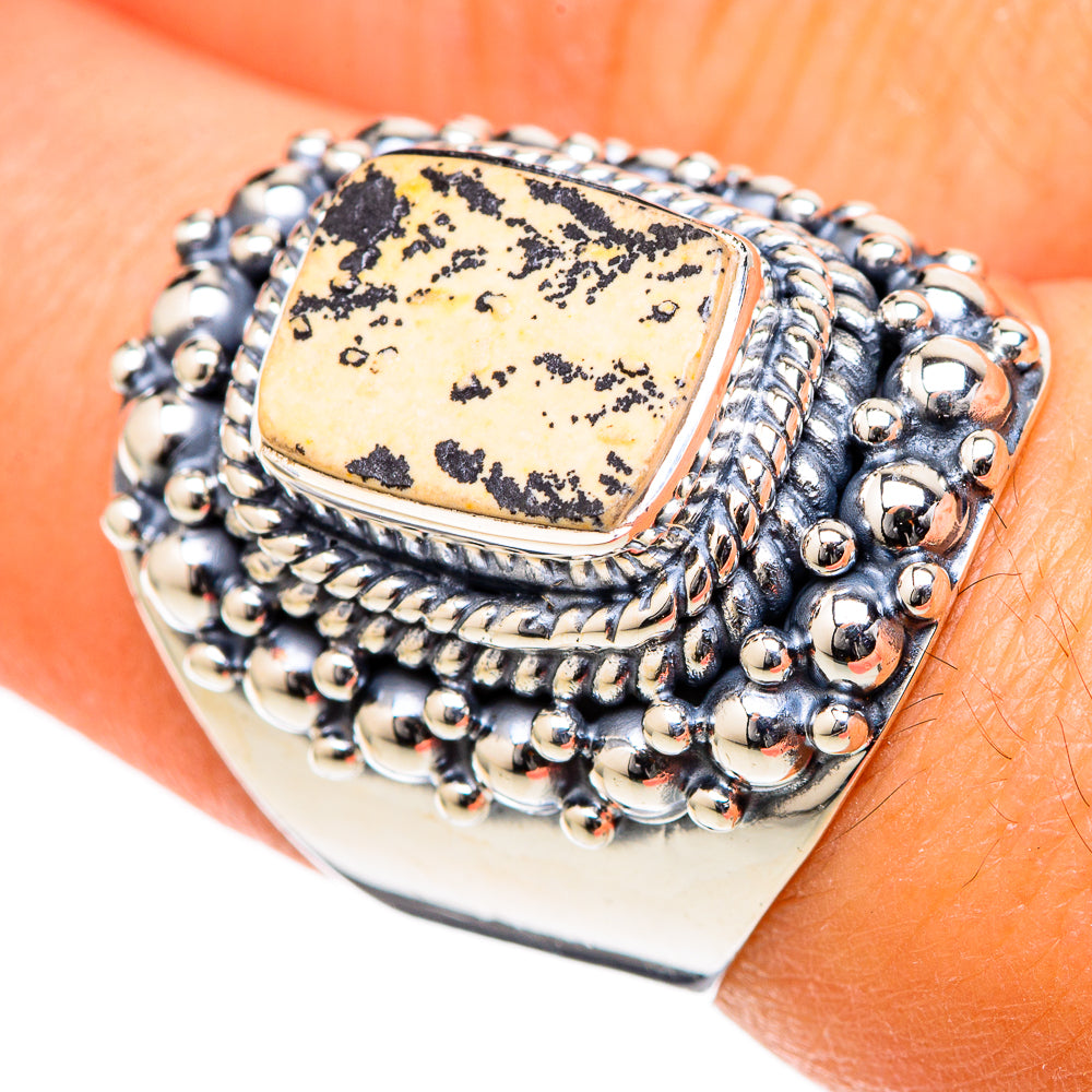 Germany Psilomelane Dendrite Rings handcrafted by Anasilvercos - RING105028