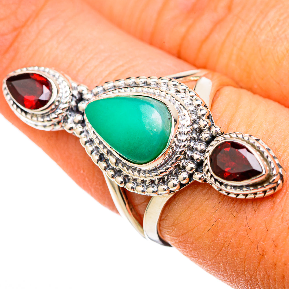 Chrysoprase Rings handcrafted by Anasilvercos - RING105043