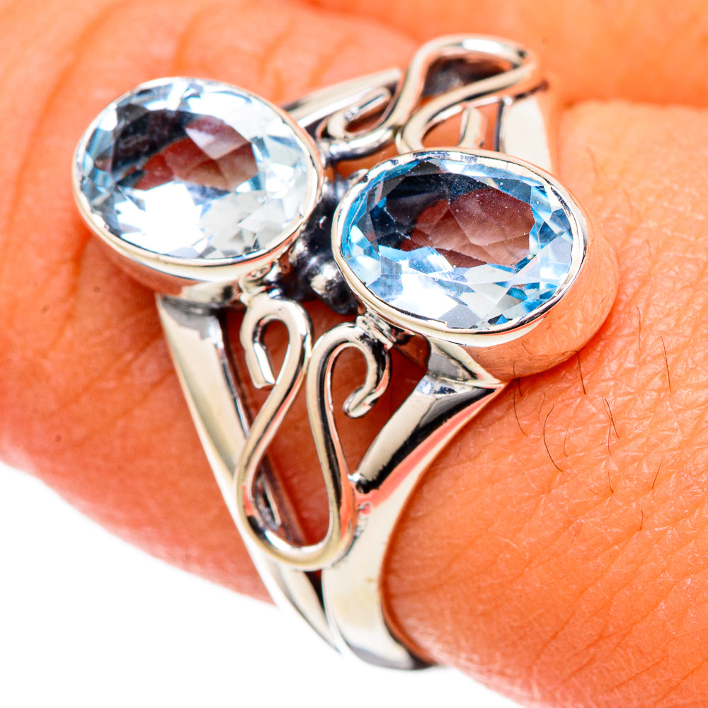 Blue Topaz Rings handcrafted by Anasilvercos - RING105051