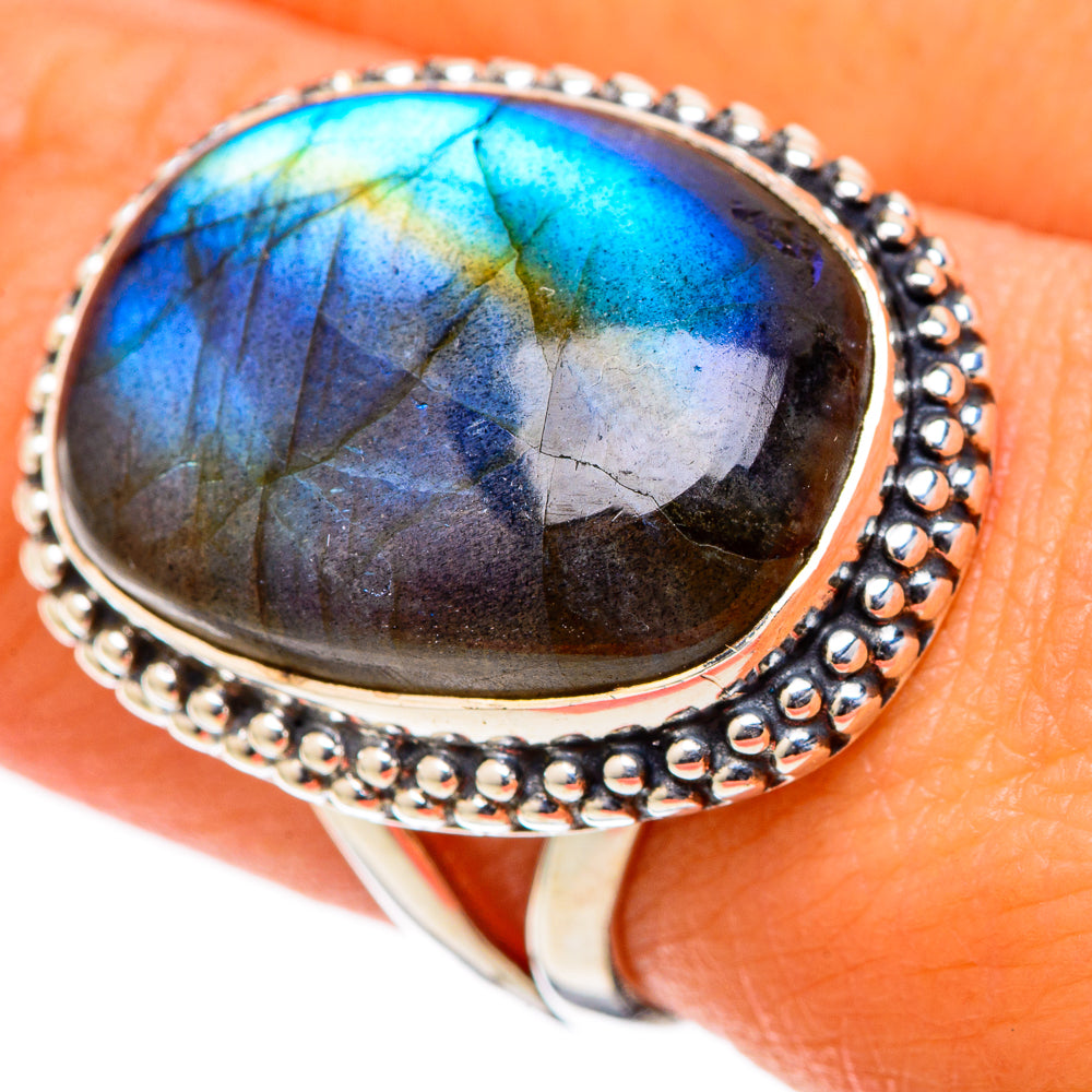 Labradorite Rings handcrafted by Anasilvercos - RING105053