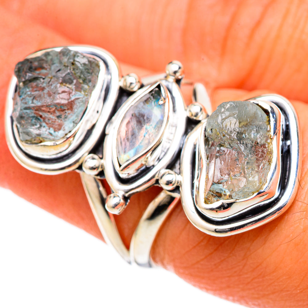 Aquamarine Rings handcrafted by Anasilvercos - RING105055