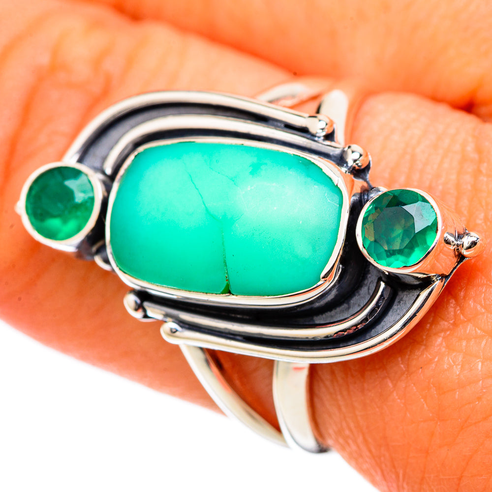 Chrysoprase Rings handcrafted by Anasilvercos - RING105059