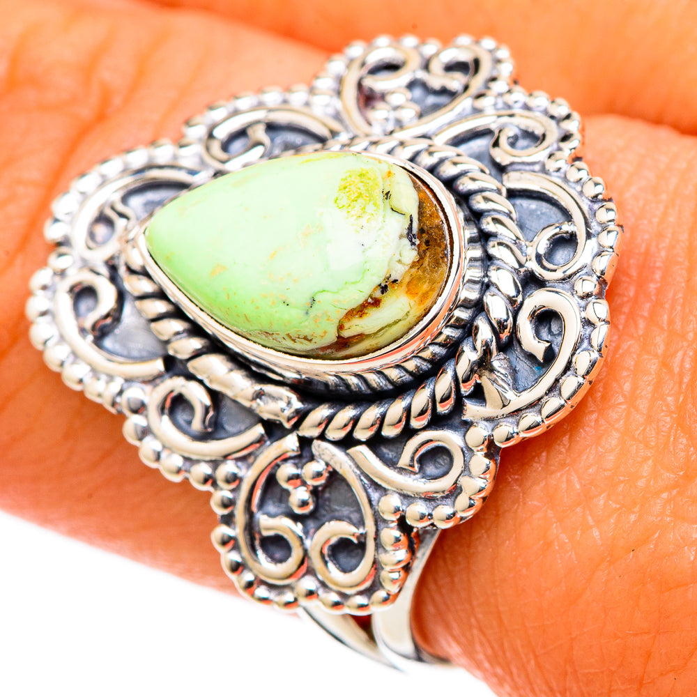 Lemon Chrysoprase Rings handcrafted by Anasilvercos - RING105060