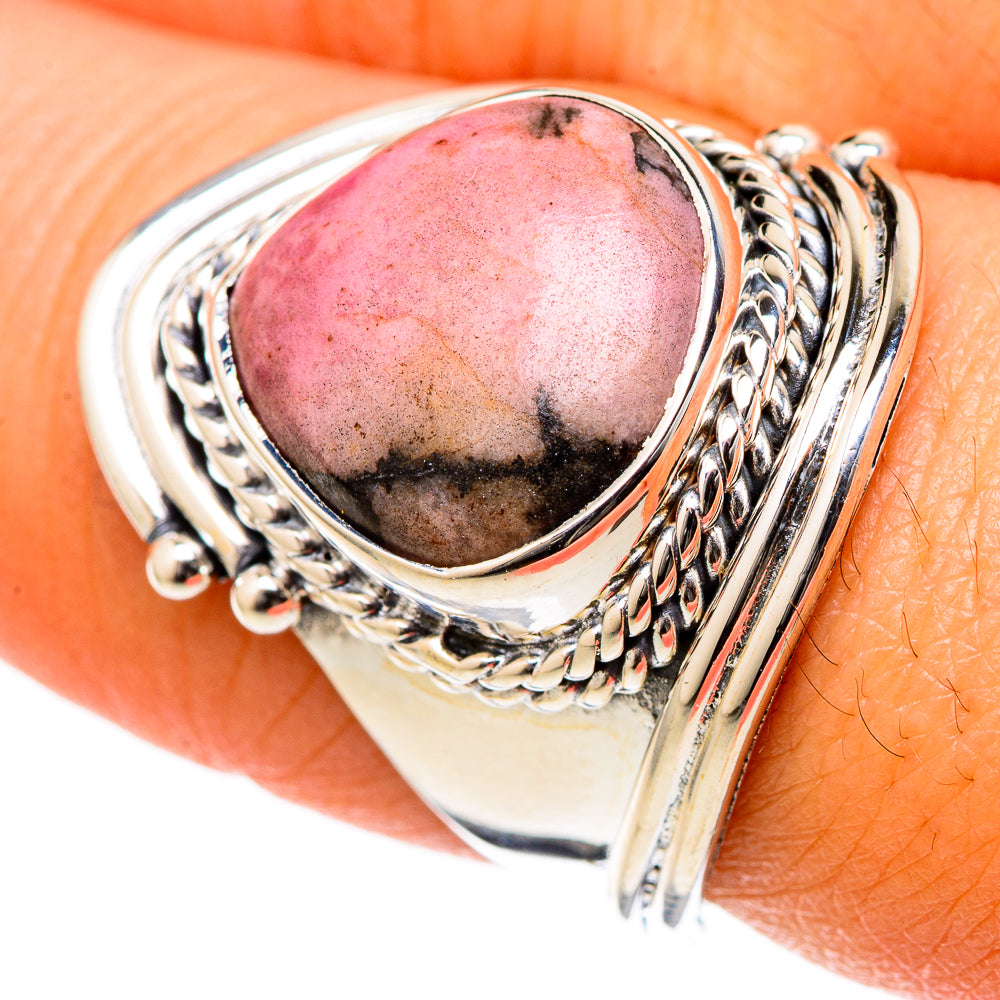 Rhodonite Rings handcrafted by Anasilvercos - RING105067