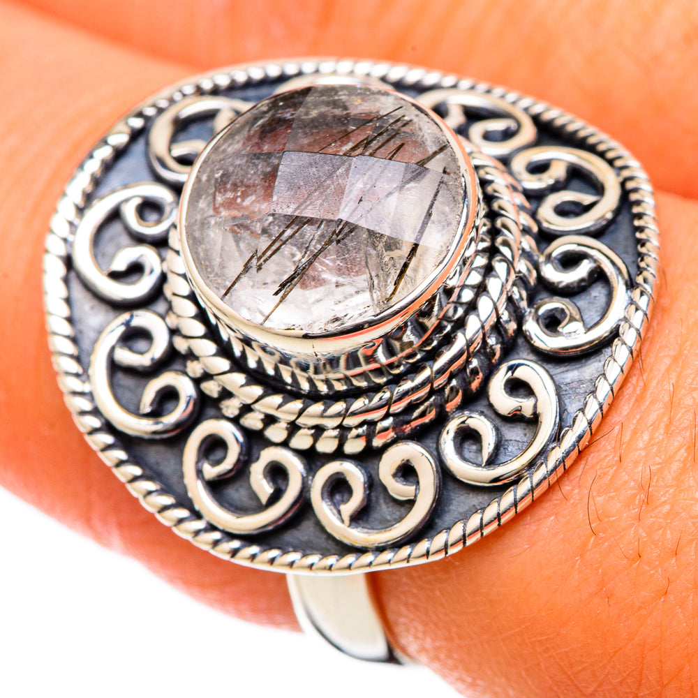 Tourmalinated Quartz Rings handcrafted by Anasilvercos - RING105075