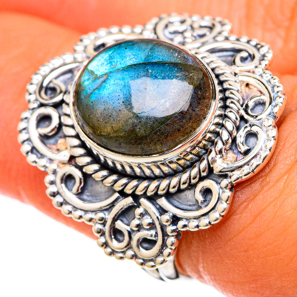 Labradorite Rings handcrafted by Anasilvercos - RING105088