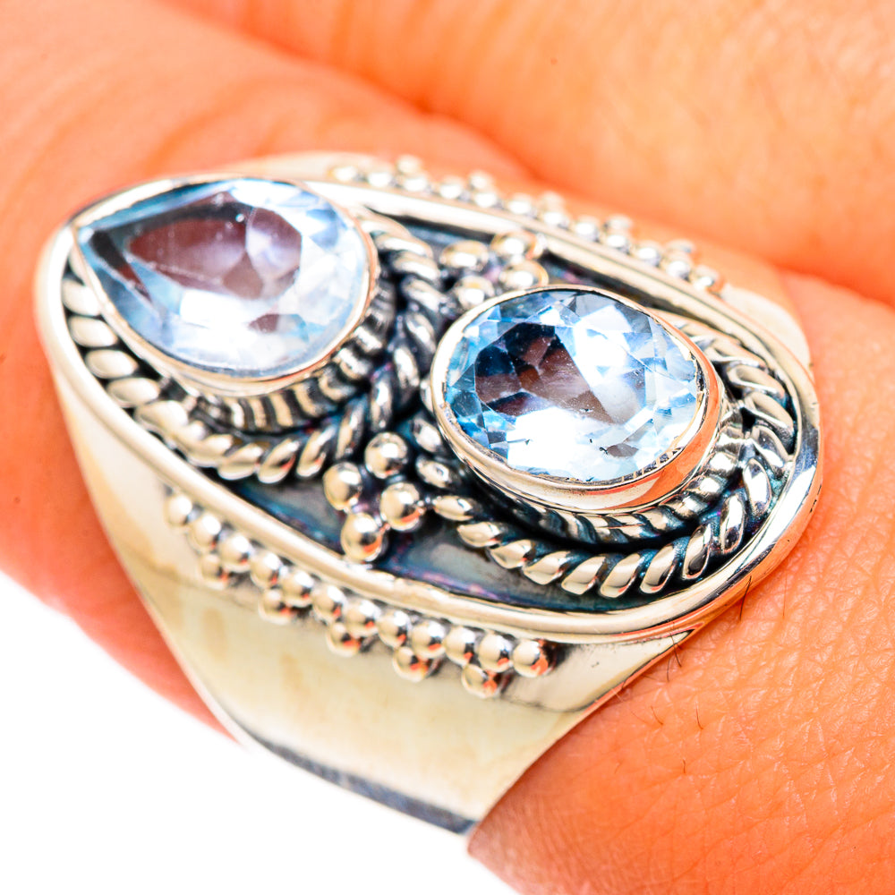 Blue Topaz Rings handcrafted by Anasilvercos - RING105091