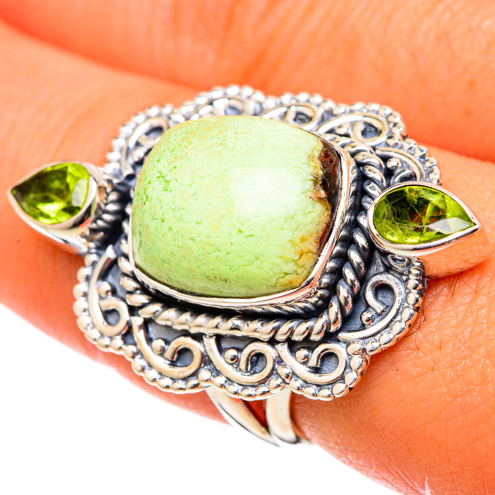 Lemon Chrysoprase Rings handcrafted by Anasilvercos - RING105094