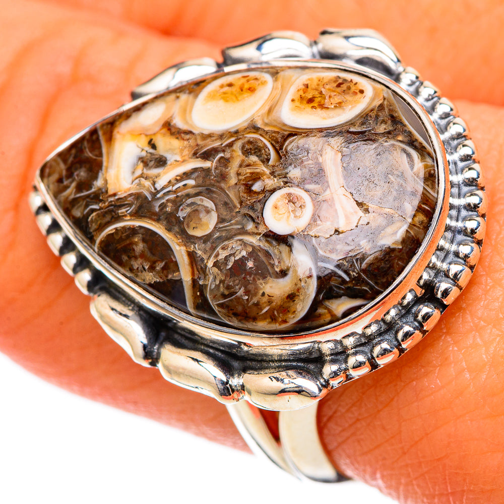 Turritella Agate Rings handcrafted by Anasilvercos - RING105098
