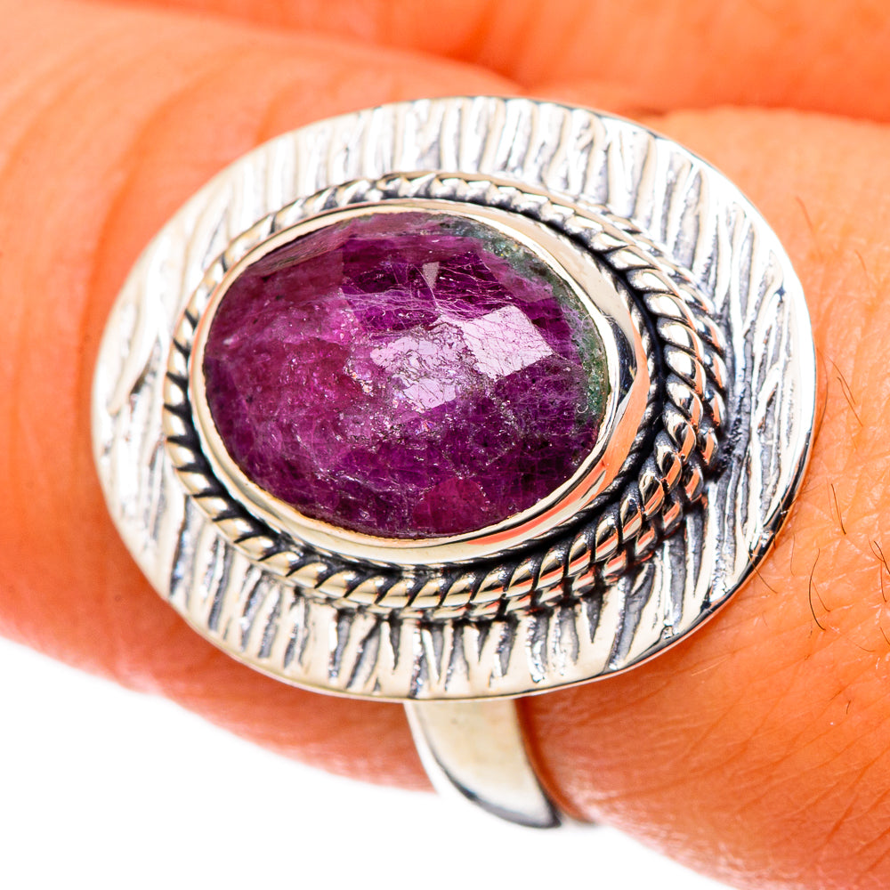 Ruby Zoisite Rings handcrafted by Anasilvercos - RING105101