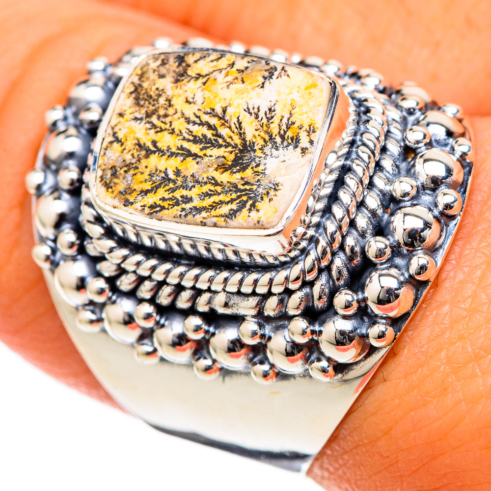 Germany Psilomelane Dendrite Rings handcrafted by Anasilvercos - RING105130
