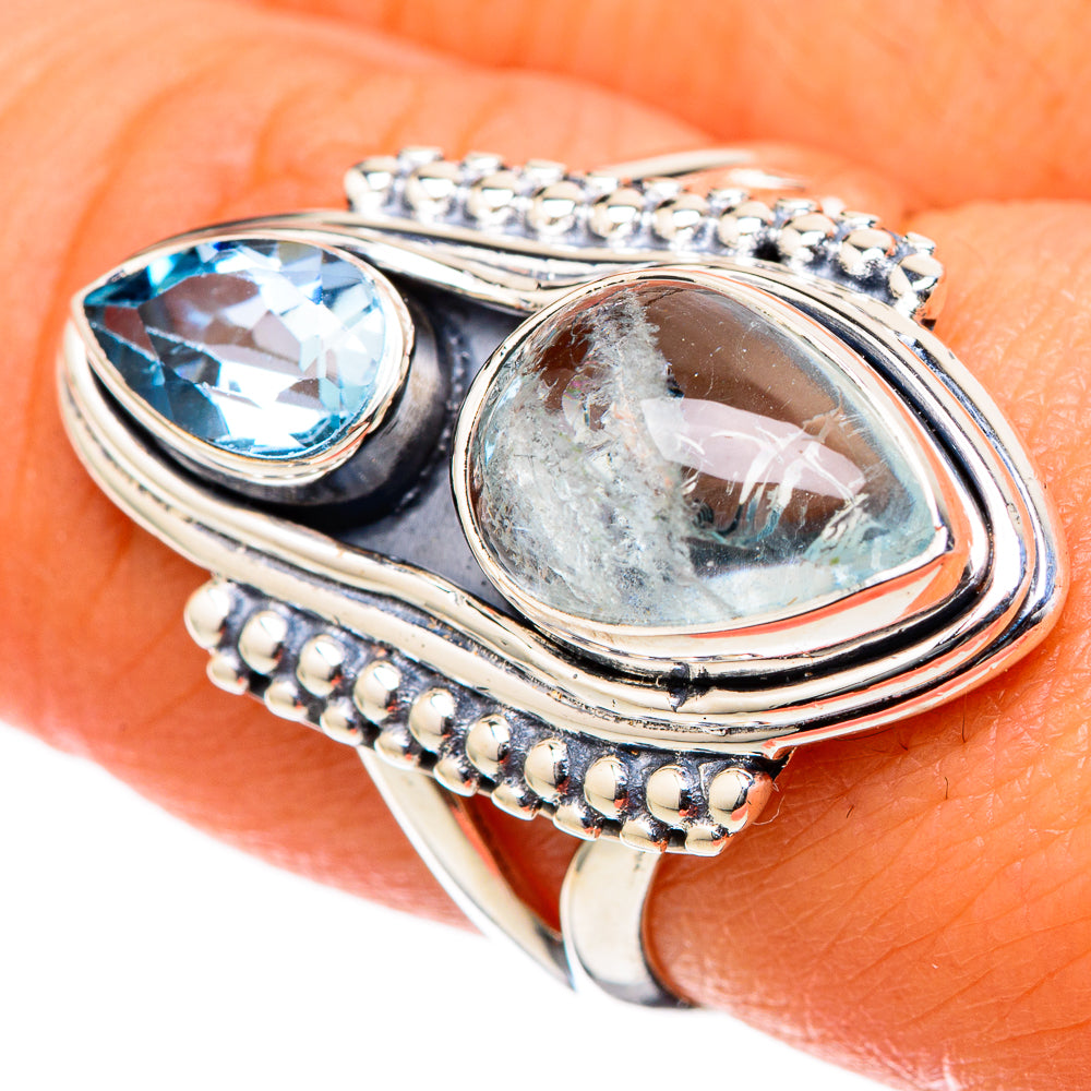 Aquamarine Rings handcrafted by Anasilvercos - RING105173