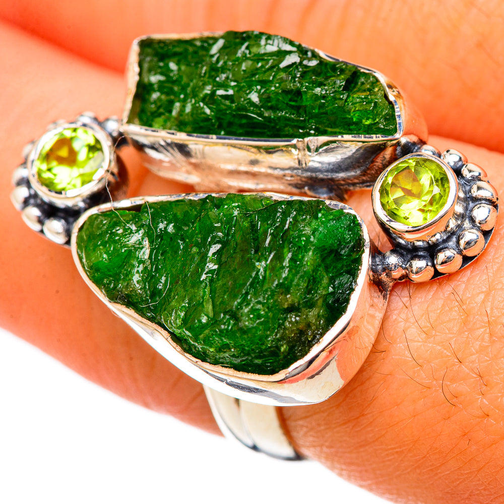 Chrome Diopside Rings handcrafted by Anasilvercos - RING105225