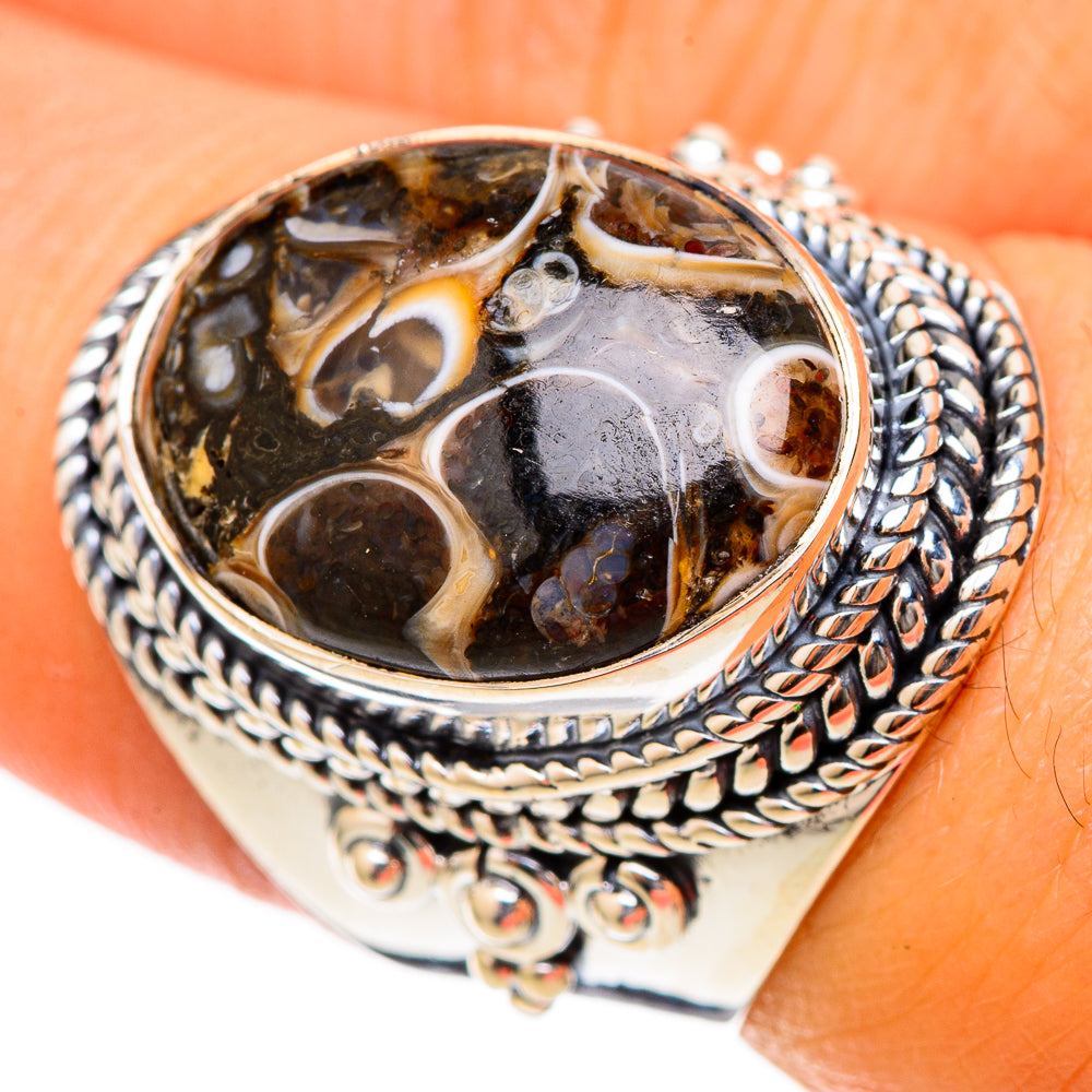 Turritella Agate Rings handcrafted by Anasilvercos - RING105251