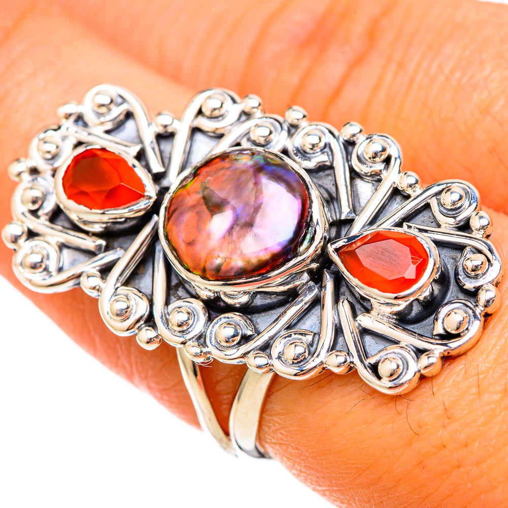 Titanium Mother Of Pearl Rings handcrafted by Anasilvercos - RING105271