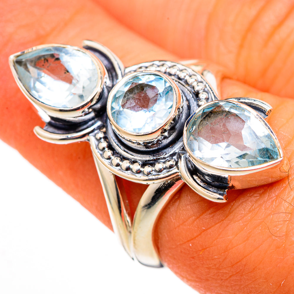 Blue Topaz Rings handcrafted by Anasilvercos - RING105317