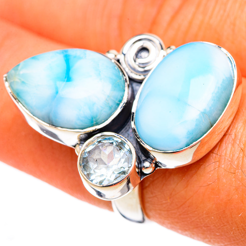 Larimar Rings handcrafted by Anasilvercos - RING105319