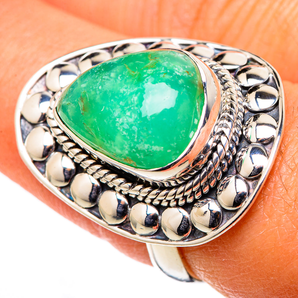 Chrysoprase Rings handcrafted by Anasilvercos - RING105325